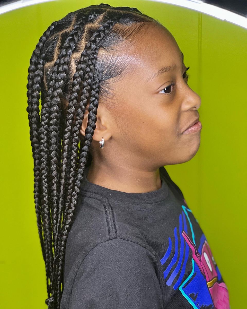 Kids medium knotless braids